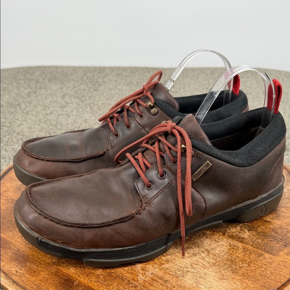 Olukai Shoes Men's 11 Makoa WP Brown Leather Waterproof Loafers